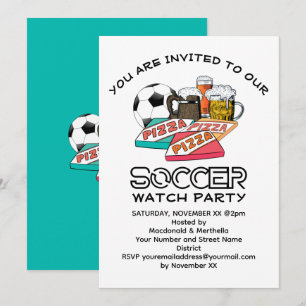 Football Beer Pizza SOCCER WATCH PARTY Inbjudningar