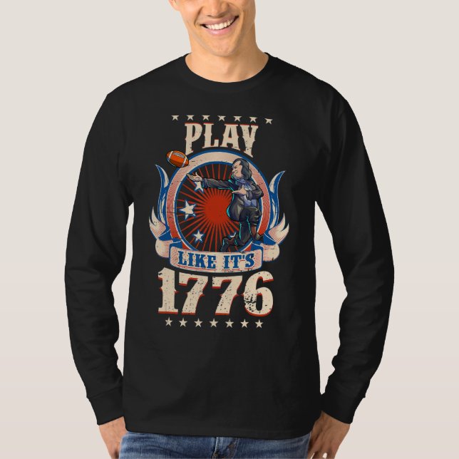 Football Benjamin Franklin 4:e juli Boy Manar Ame T Shirt (Framsida)