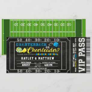 Football Biljett Quarterback eller CheerLeader Bab Inbjudningar