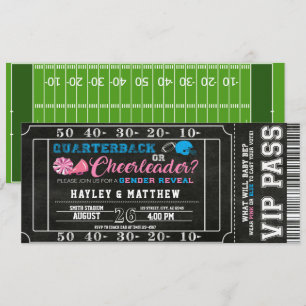 Football Biljett Quarterback eller CheerLeader Bab Inbjudningar