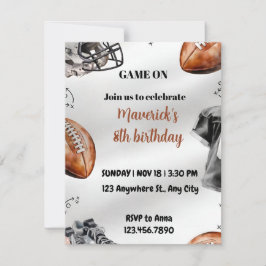 Football Birthday Invitation American Sports Party Julkort