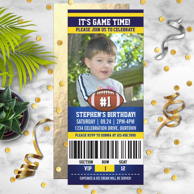 Football Birthday Photo Template Inbjudningar (Skapare uppladdad)