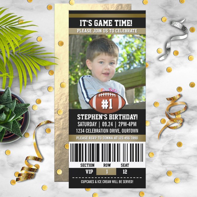 Football Birthday Photo Template Inbjudningar (Skapare uppladdad)