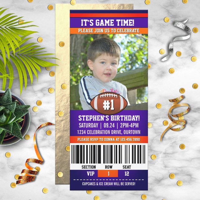 Football Birthday Photo Template Inbjudningar (Skapare uppladdad)