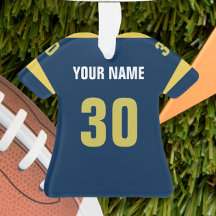 Football Blue & Guld Jersey Ornament