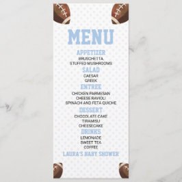 Football Boll Sports Blue Baby Shower Food Meny