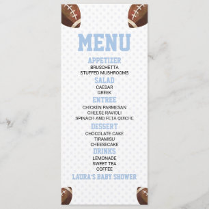 Football Boll Sports Blue Baby Shower Food Meny