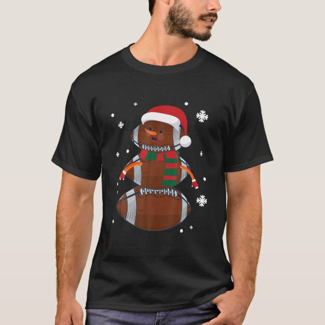 Football Bollar Snögubbe med Julafton Costume Danc T Shirt (Framsida)