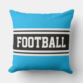 FOOTBALL Bright Azure Black White Tävla Rand Kudde