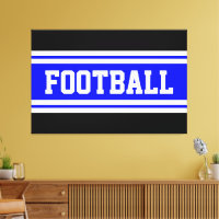 FOOTBALL Bright Blue Black White Tävla Rand