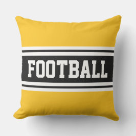 FOOTBALL Bright Gult Black White Tävla Rand Kudde