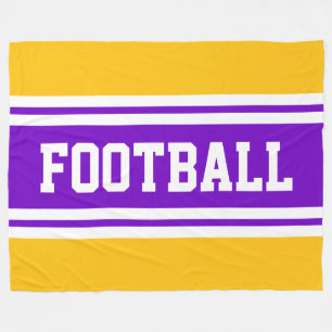 FOOTBALL Bright Lila Gult White Tävla Rand Fleecefilt