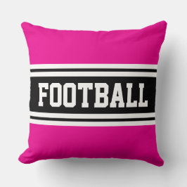 FOOTBALL Bright Rosa Black White Tävla Rand Kudde