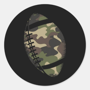 Football Camouflage Gift College Team Coach Camo Runt Klistermärke