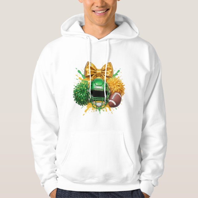 Football Cheer Bow T-Shirt  Hoodie (Framsida)