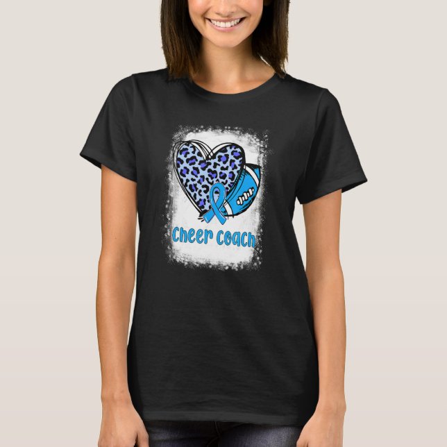 Football Cheer Coach Pink Leopard T1D Diabetes Awa T Shirt (Framsida)