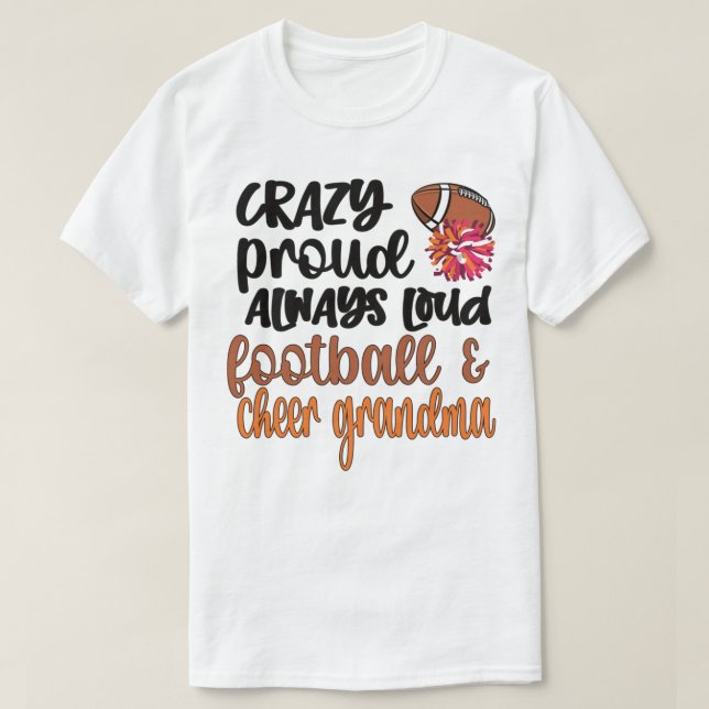 Football Cheer Grandma CheerLedare Fotbollspelare T Shirt (Design framsida)