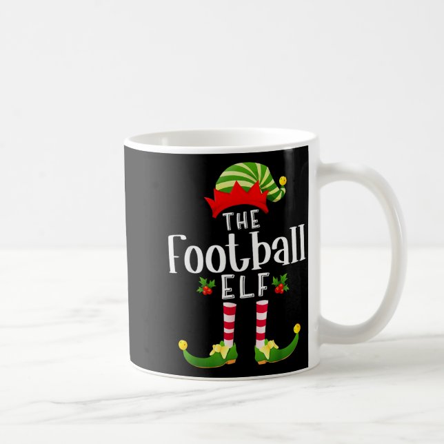 Football Christmas Elf Matching Pajama X-mas Party Kaffemugg (Höger)