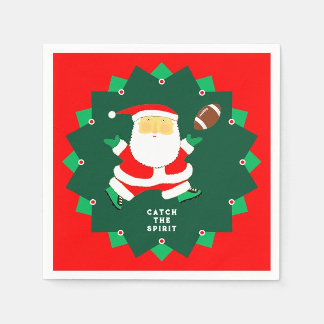Football Christmas Holiday Party Pappersservett (Framsidan)