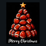 Football Christmas Tree Lights Funny Football Play Poster<br><div class="desc">Football Christmas Tree Lights Funny Football Player Xmas</div>