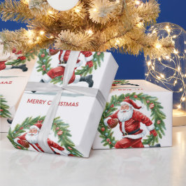 Football Christmas with Santa Claus Presentpapper