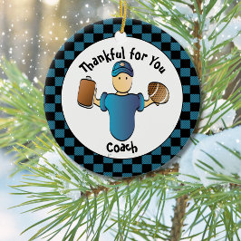 Football Coach Julklapp med Hans Namn Julgransprydnad Keramik