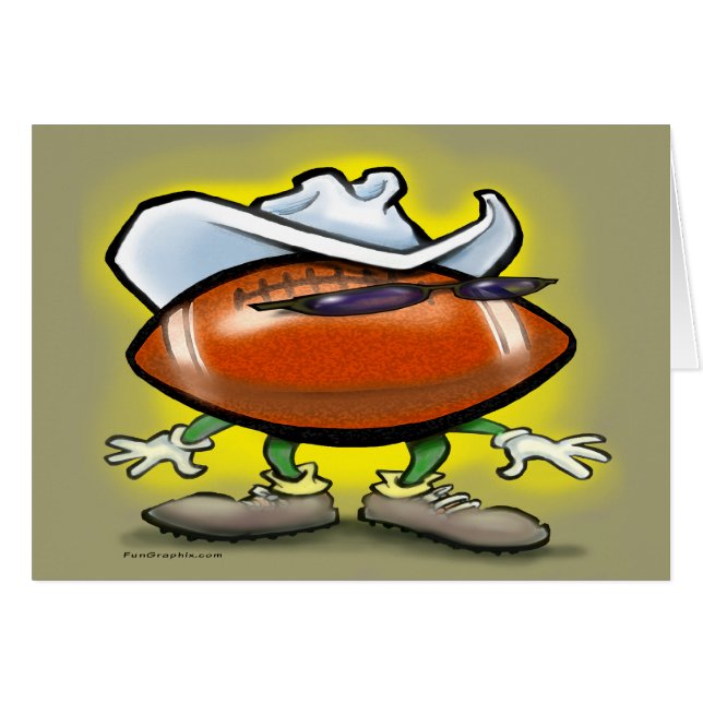 Football Cowboy Hälsningskort (Framsidan Horizontal)