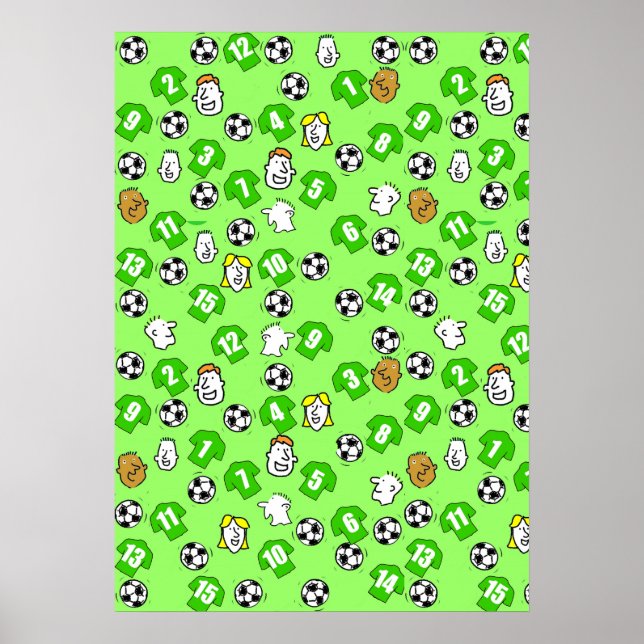 Football Design Wall Poster with Green Shirts (Framsidan)