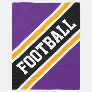 FOOTBALL Dold Diagonal Black Royal Lila Rand Fleecefilt