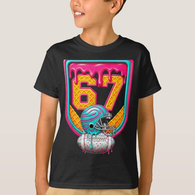 Football Drip Number 67 Football Player  T Shirt (Framsida)