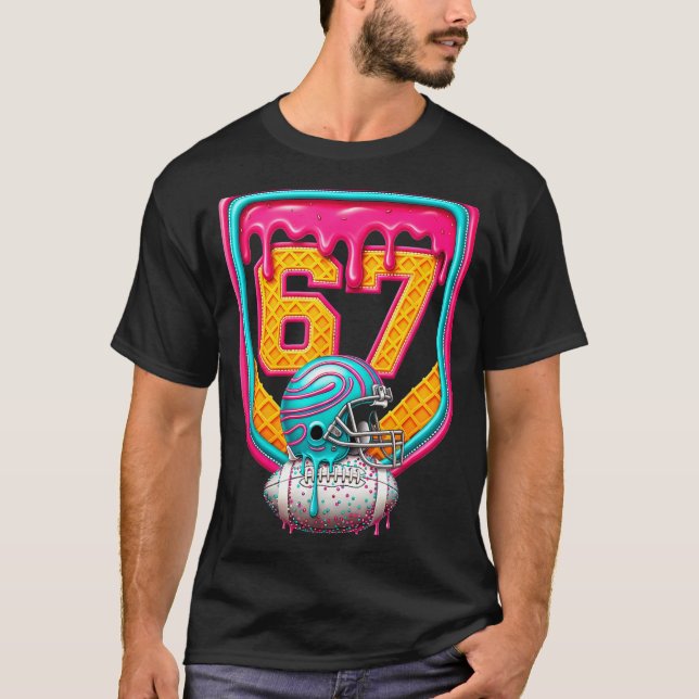 Football Drip Number 67 Football Player  T Shirt (Framsida)