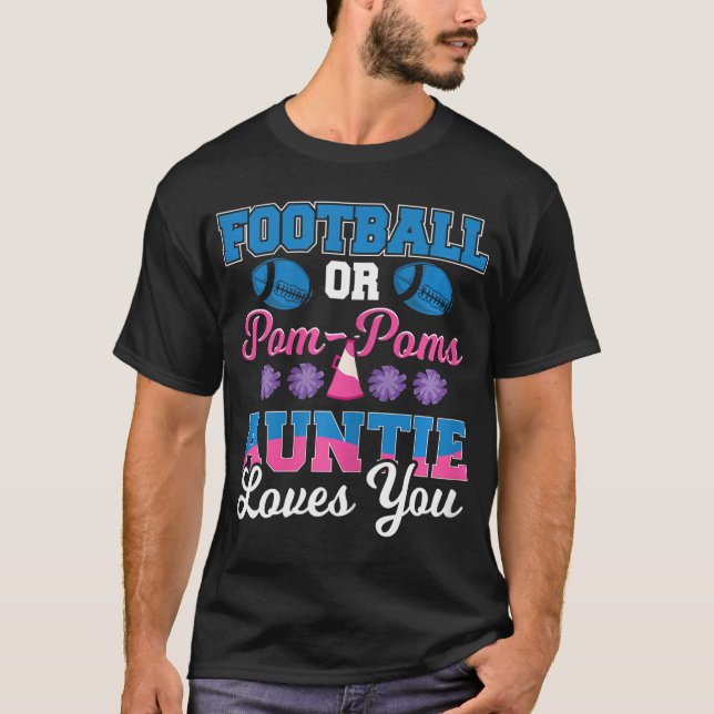 Football eller Pom Pom Auntie Kärlek You Football  T Shirt (Framsida)