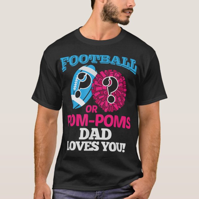 Football eller Pom Pom Pappa Kärlek You CheerLeade T Shirt (Framsida)