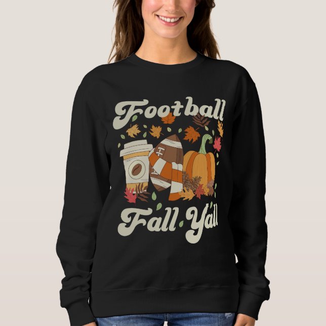 Football Fall Y'all Coffee Pumpkin Fall T Shirt (Framsida)