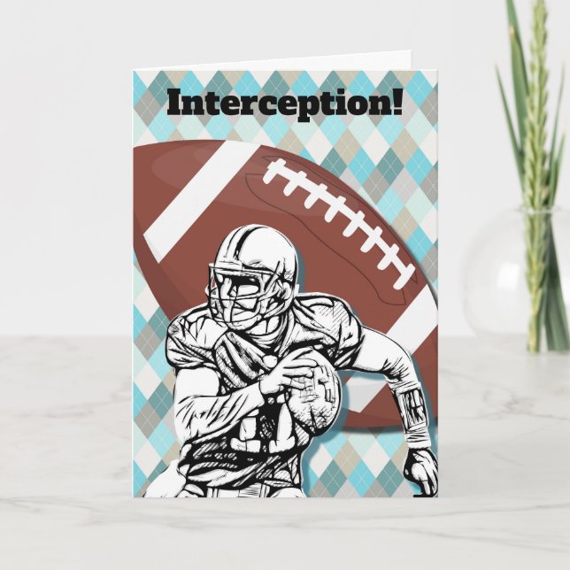 Football Fan Player School Fun Birthday Card Kort (Framsida)