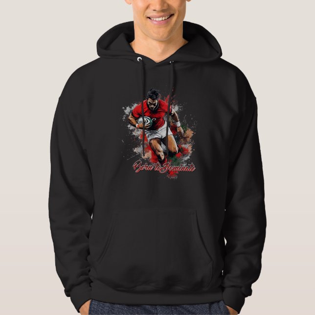 Football Fans Graphic and Text Hoodie (Framsida)