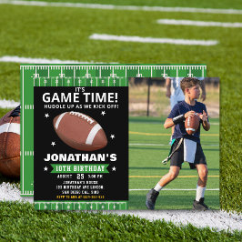  Football Field Birthday boy with Photo Inbjudningar