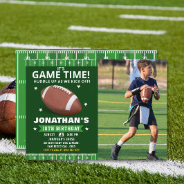  Football Field Birthday boy with Photo Inbjudningar
