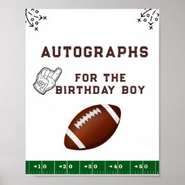 Football First Year Down 1st birthday Photograph Poster