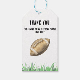 Football First Year Down Birthday Party Presentetikett