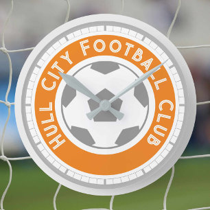 Football Fläkt eller Football Supporter. Fotbollen Rund Klocka