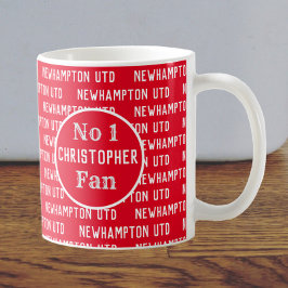 Football Fläkt eller Football Supporter Red & Whit Kaffemugg