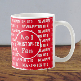 Football Fläkt eller Football Supporter Red & Whit Kaffemugg