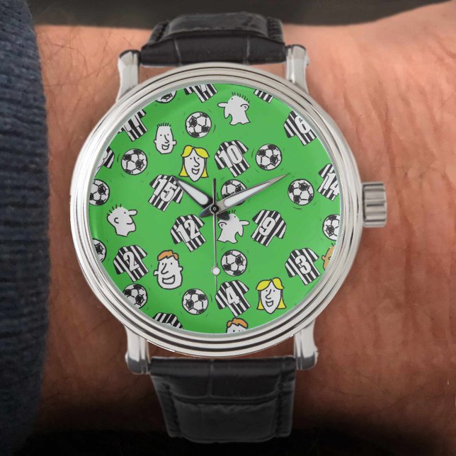 Football Fläkt Watch - Black & White Stripe Shirts Armbandsur (Skapare uppladdad)