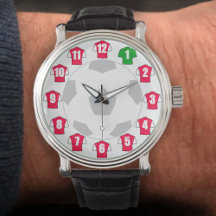 Football Fläkt Watch - med Red & White Shirts