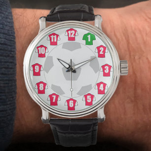 Football Fläkt Watch - med Red & White Shirts Armbandsur