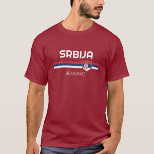Football för Serbiens egen stad, patriotisk flagga T Shirt