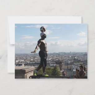 Football Freestyler i Montmartre, Paris Vykort