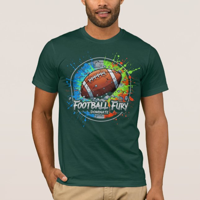 Football Furry Dominate Game Day Vibes T Shirt (Framsida)