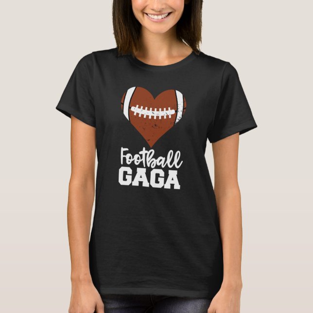 Football Gaga Football Heart Grandma Gaga T Shirt (Framsida)